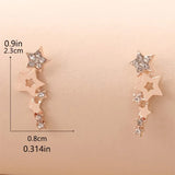 Glamourosos brincos de estrela de strass para mulheres – joias de liga hipoalergênica – uso diário perfeito e presente de casal romântico para