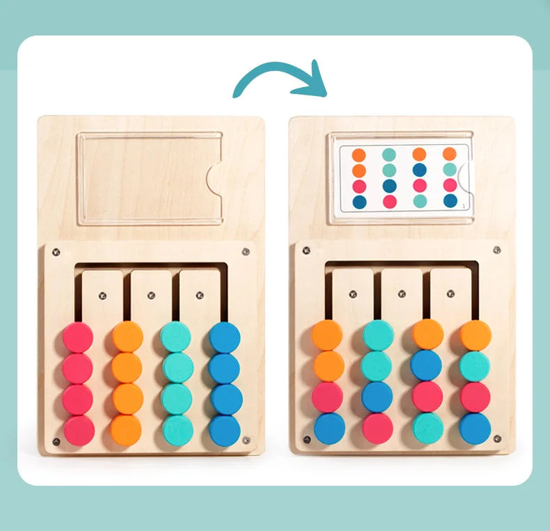 Montessori Wooden Color Shape Matching Cognition Learning Game Board Early Stimulate Children Brain Logic Thinking Develop Toys