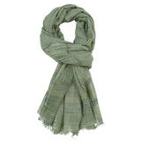 Bufanda de moda para hombre, de algodón y lino, con hilo teñido a rayas, con borlas, chal largo, accesorios para otoño e invierno.