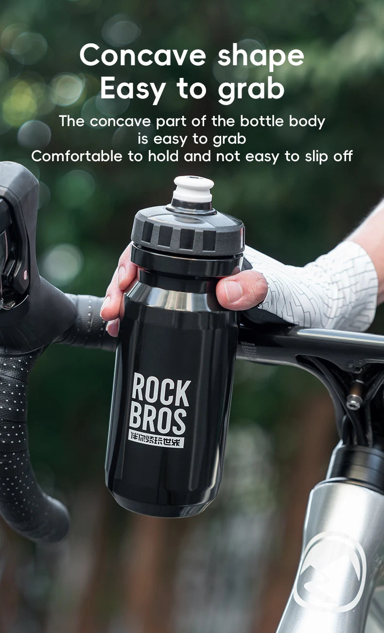 ROCKBROS Cycling Water Bottle 600ml Lightweight Bottle With Dust Cover Gym Water Kettle Drink Outdoor Sports Bike Accessories