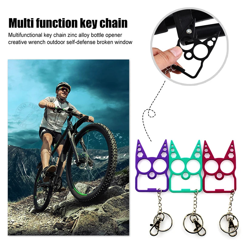 Llavero Personal de Defensa, herramienta de seguridad táctica para exteriores, nailon negro, protección de taladro Stinger, para hombres y mujeres