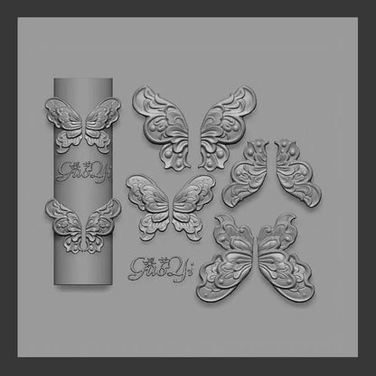 1pc Bowknot Candles Jellyfish Shell Rose Leaf  3D Acrylic Mold Nail Art Decoration Nails DIY Design Silicone  Nails Mold