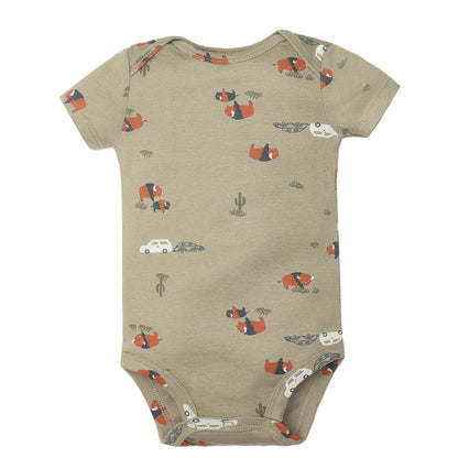 Lote de 5 monos para bebés y niñas, 100 % algodón, de manga corta, para recién nacidos de 6 a 24 meses.