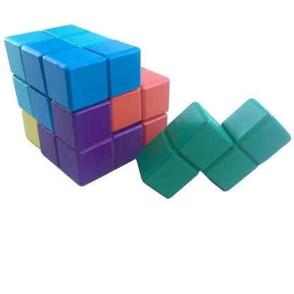 Brinquedos de madeira 3D Soma Cube para crianças, Montessori Puzzle Games, Brain Challenge Game, Brinquedos Sensoriais para Crianças, Educação Infantil, Novo