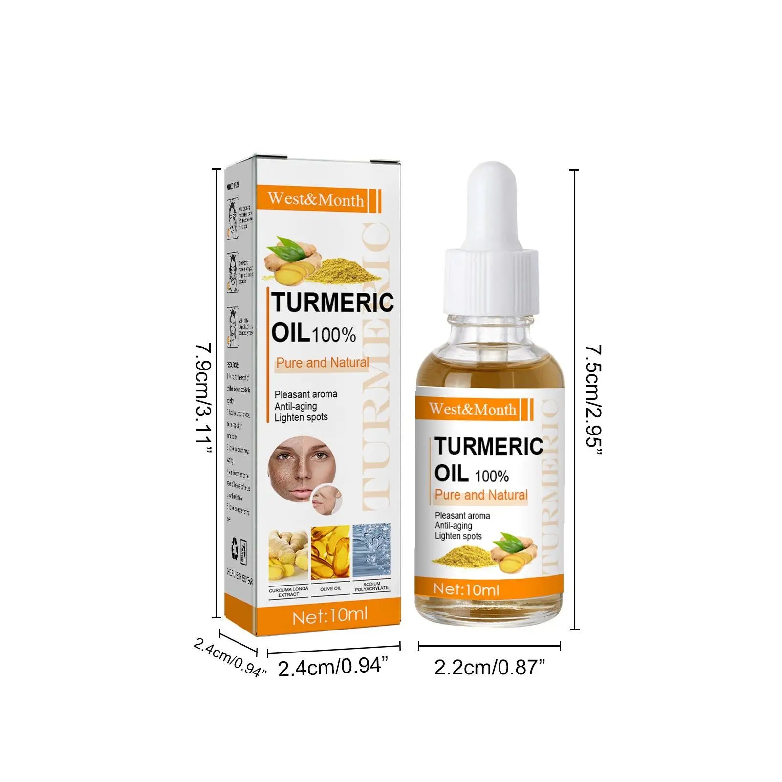 Turmeric Oil Skin Glow To Lightening Acne Dark Patches Acne Bright Skin Dark Spot Corrector Face Whitening Serum product