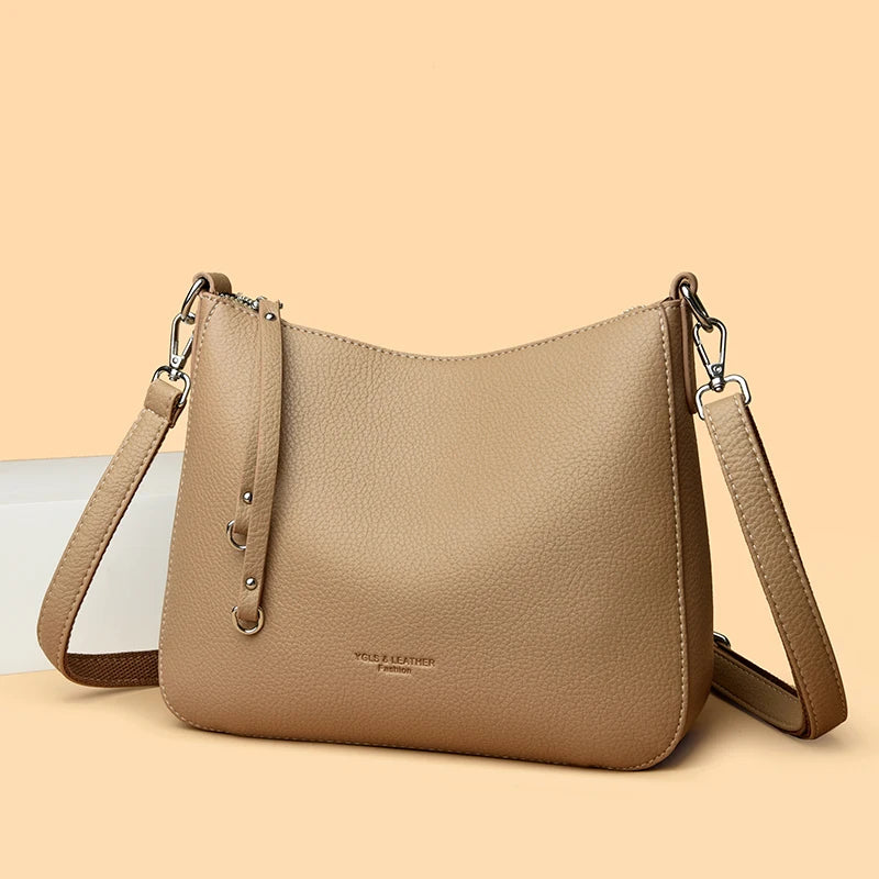 Genuine Brand Women's Soft Leather Shoulder Bags Luxury Designer Crossbody Bags Ladies Casual Tote Bag Messenger Commuting Sac