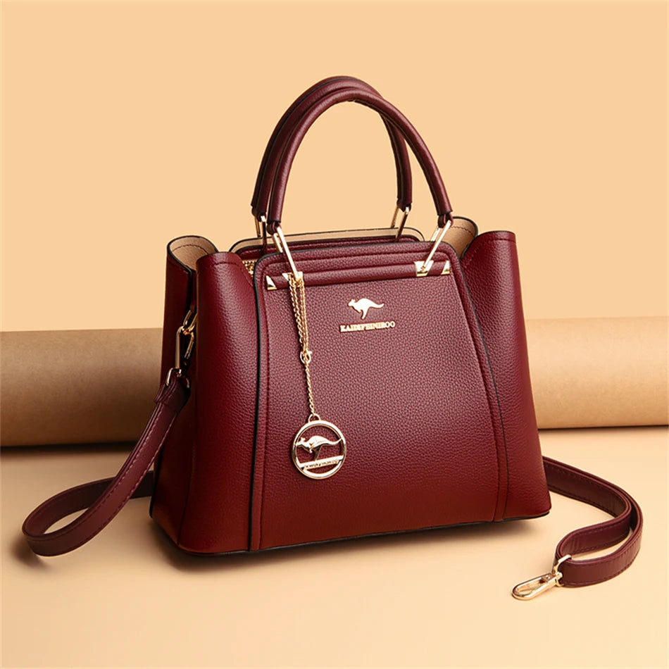 2024 Luxury Women Designer 3 Layers Shoulder Crossbody Bag Ladies Large Capacity Leather Handbags Shopper Brand Messenger Totes