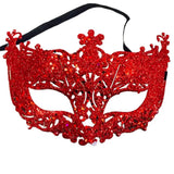 Máscara Veneziana de Baile de Máscaras com Glitter e Fitas para Mulheres – Estilo Misterioso para Halloween e Festas a Fantasia