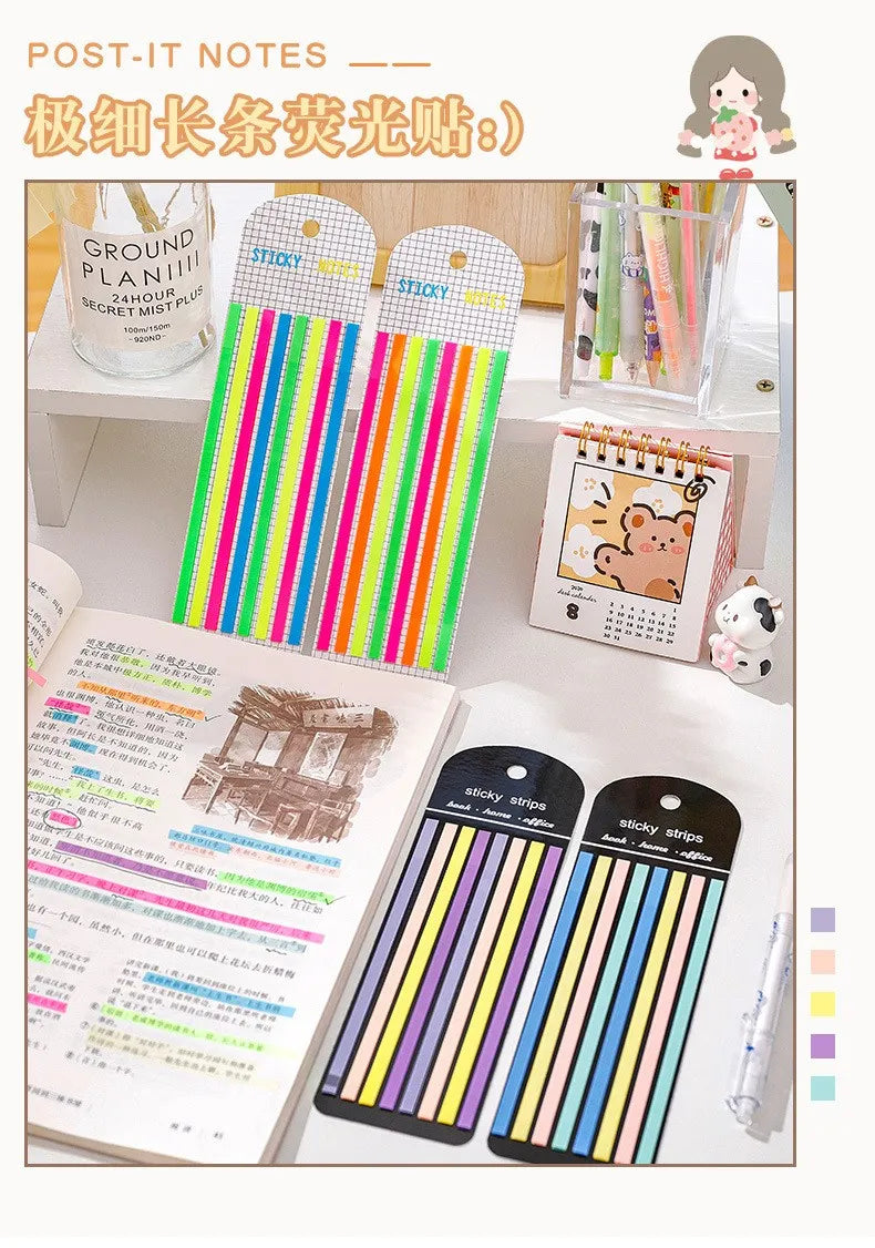 160 unidades de cintas adhesivas transparentes para resaltar, extraíbles, Morandi Neon, notas adhesivas transparentes, útiles escolares y de oficina.