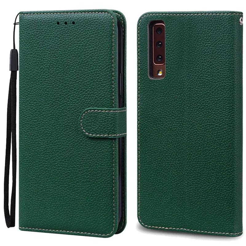 Funda de cuero de lujo con tapa para Samsung Galaxy A7 2018 (SM-A750F)