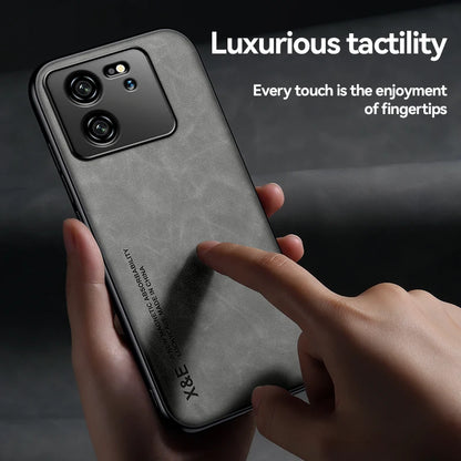 Luxury Leather Case For Xiaomi Mi 13T 12T 11T 10T Pro Cover With Metal Plate Support Car Hold