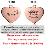 Dog ID Heart Tag Custom Personalized Cat Collar Pendant Engraved Pet Necklace Chain Charm Supplies For Name Products