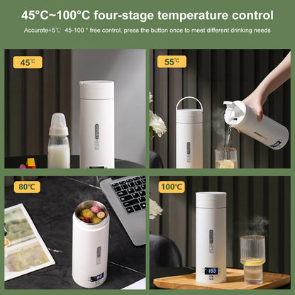 500ml Electric Teapot LCD Screen 110V 300W Fast Heating Coffee Pot 4 Variable Preset Temperatures US Plug for Home Office Travel