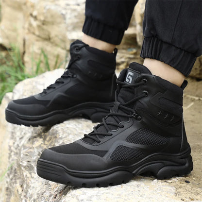 Latest 2023 Waterproof Men Leather Boots Steel Toe Cap Safety Work Shoes Anti Smashing Indestructible Construction Welding Boots