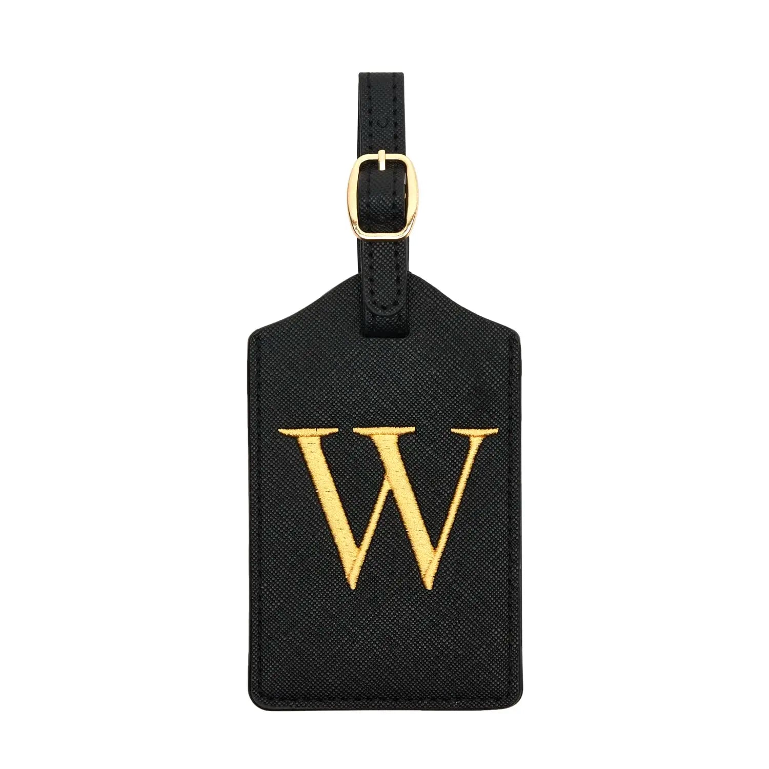 PU Leather Luggage Tag for Travel - Durable Suitcase ID Tag with Privacy Cover & Name Card Slot (A-Z) liu
