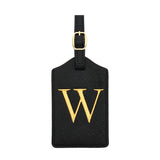 PU Leather Luggage Tag for Travel - Durable Suitcase ID Tag with Privacy Cover & Name Card Slot (A-Z) liu