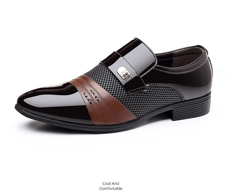 Men's Luxury Lacquer Oxford Wedding Shoes, Pointed Toe Dress Shoes for Men, Classic Business Men's Leather Shoes, Big Size 38-48