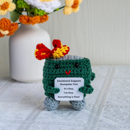 New Knitted Positive Turtle Doll Handmade Emotional Support Positive Crochet Sea Turtles Gifts for Christmas New Year Birthday