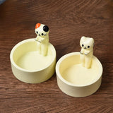 Kitten Candle Holder Cute Cat Candlestick Creative Aromatherapy Candle Holder Durable High Temperature Cartoon Candlestick Decoration