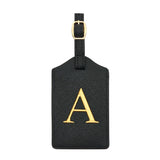 PU Leather Luggage Tag for Travel - Durable Suitcase ID Tag with Privacy Cover & Name Card Slot (A-Z) liu