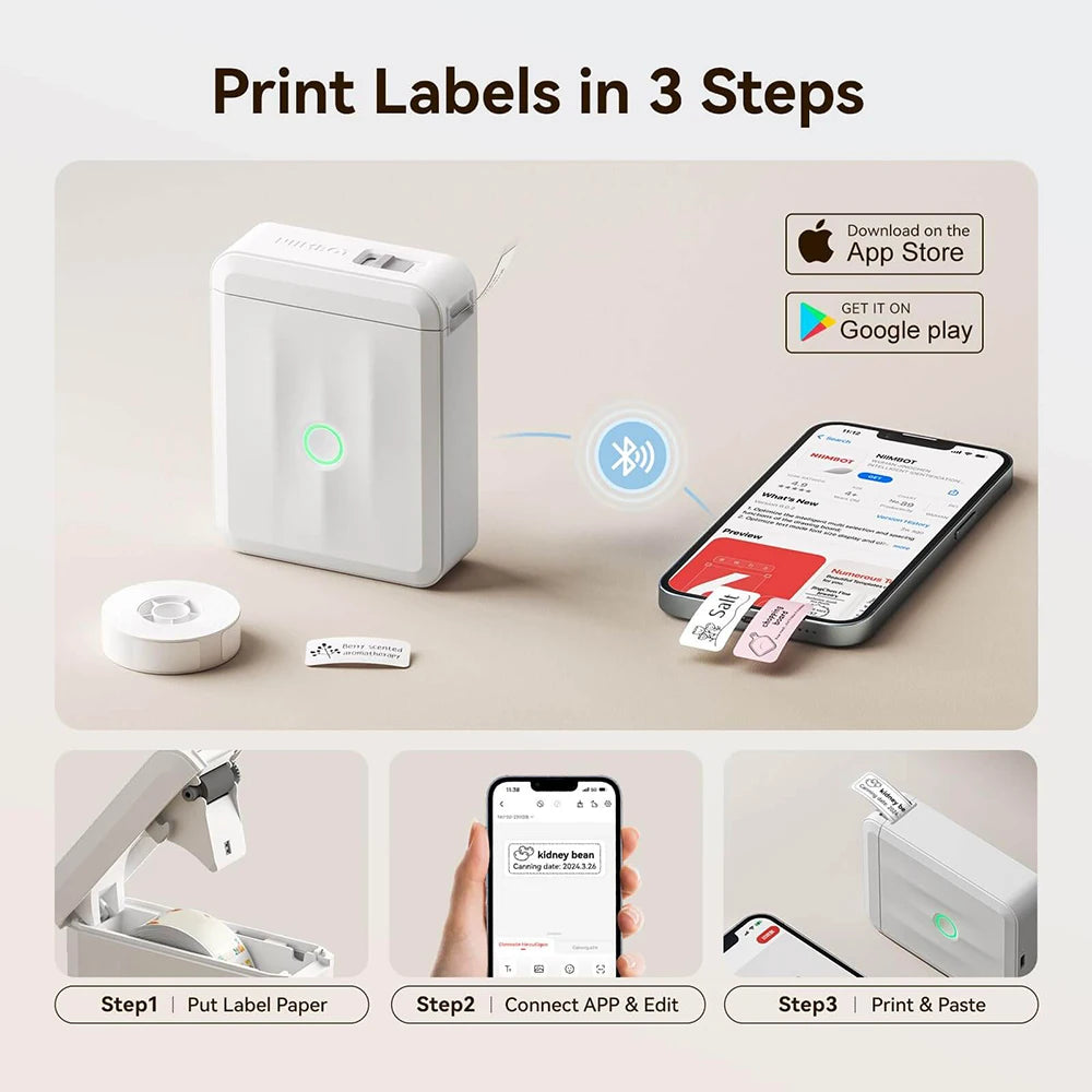 Niimbot D110/D11/H1S Mini Thermal Label Printer Portable Paper Maker Wireless Sticker Machine Inkless Labeller for Office Home