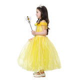 2025 Cosplay Belle Princess Dress Girls Dresses For Beauty and beast Party Clothing Magic stick crown Costume 3-12Y