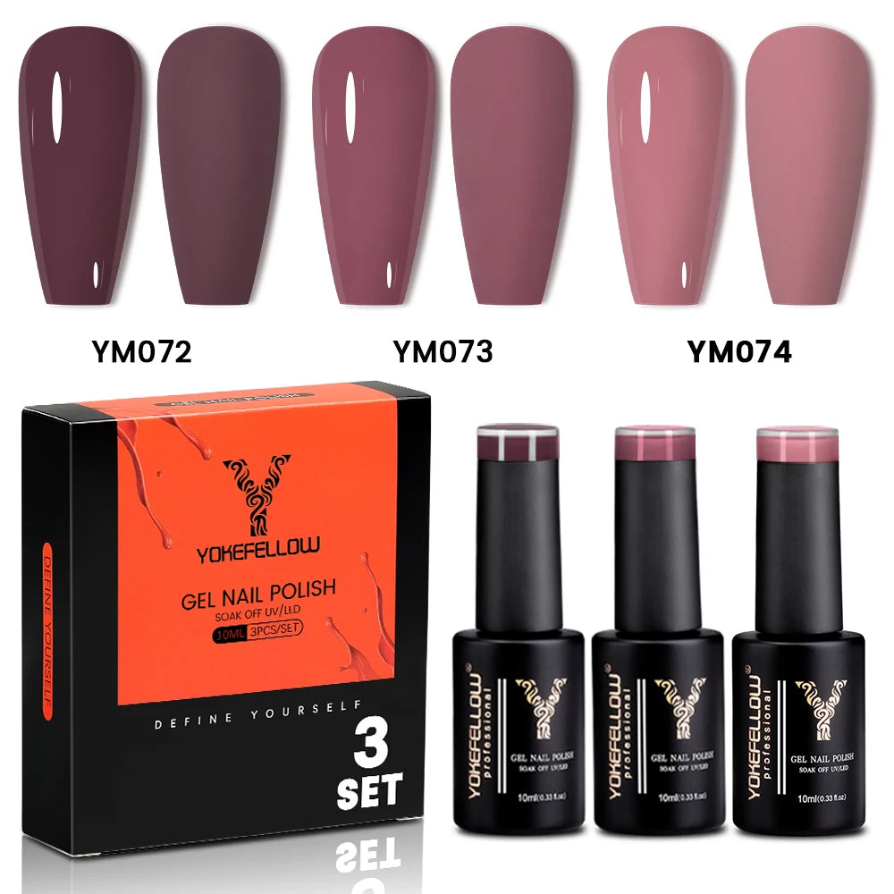 NEW YOKEFELLOW 10ml Crystal Jelly Nude Red Pink Gel Nail Polish Transparent Semi-permanent UV Gel Nail Art Soak Off Gel Varnish