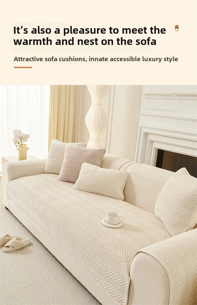 1PC Velvet Thicken Sofa Seat Cover Nordic Universal Sofa Cushion Slipcover Anti-slip L Corner Couch Towel Mat for Living Room