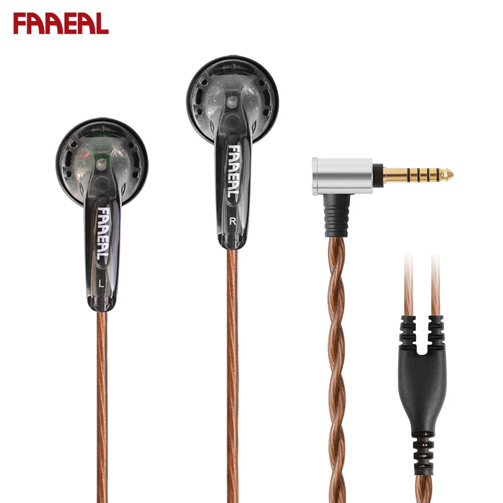 Auriculares FAAEAL Rosemary de cabeza plana, estándar de 3,5 mm/TRRS de 4,4 mm y 2,5 mm, balanceados, 150 ohmios, para música de bajos de alta fidelidad.
