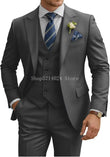 Mens Suit 3 Piece Slim Fit Suits for Men Double Breasted Suit Wedding Prom Suits Formal Business Dinner Tuxedo
