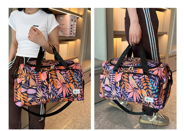 Oxford Leaves Large Capacity Travel Tote 2026 New High Quality Durable Bags Portable Daily Commute Versatile Travel Bags