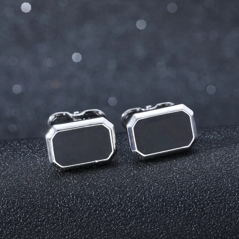 1Pair French Square Cufflinks Fashion Men's Business Banquet Suit Shirt Cuffs Buttons Luxury Wedding Cuff Links Gifts 2024 Trend