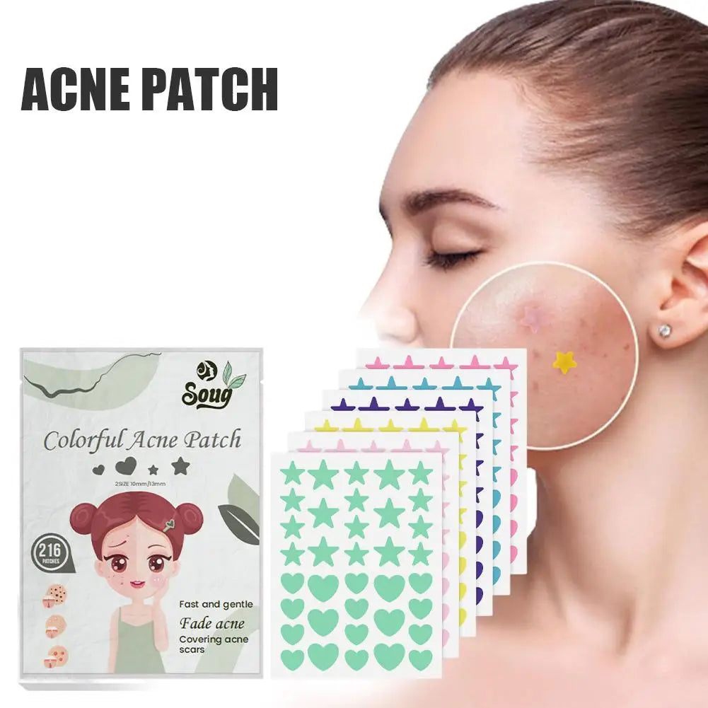 216PCS Pimple Patch Acne Colorful Invisible Acne Removal Skin Care Stickers Concealer Face Spot Beauty Makeup Tools