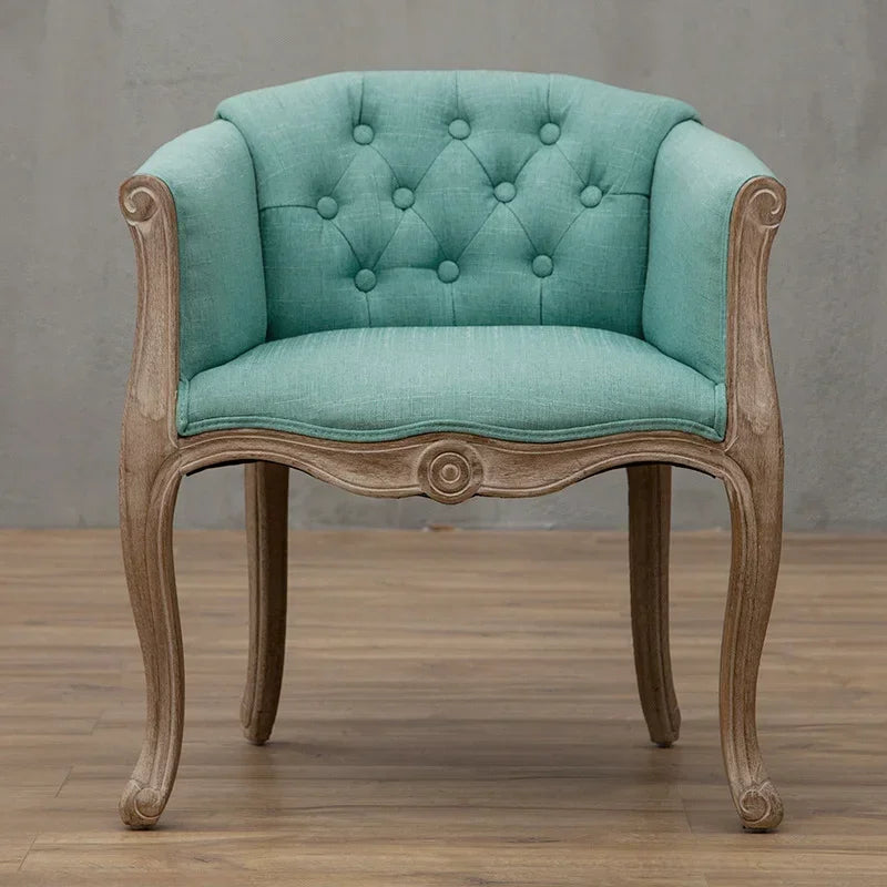 European Hotel Dining Chair, Leisure Sofa Chair, Solid Wood Antique Dining Chair, Living Room Leisure Sofa,Support Customization