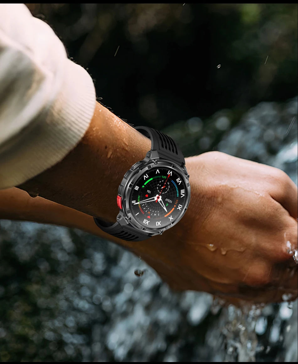 Novo Smartwatch T-Rex3 Pro 2026 – Bateria de 1100mAh, GPS com rastreamento de rota, Resistência à água 5ATM, Monitoramento de esportes e corrida, Bússola, Estilo militar