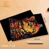 2 Sheets Scratch Paper Art Kit DIY Craft World Landmarks Animals City Scene Stylus Drawing Toy Adult Stress Relief Creative Gift