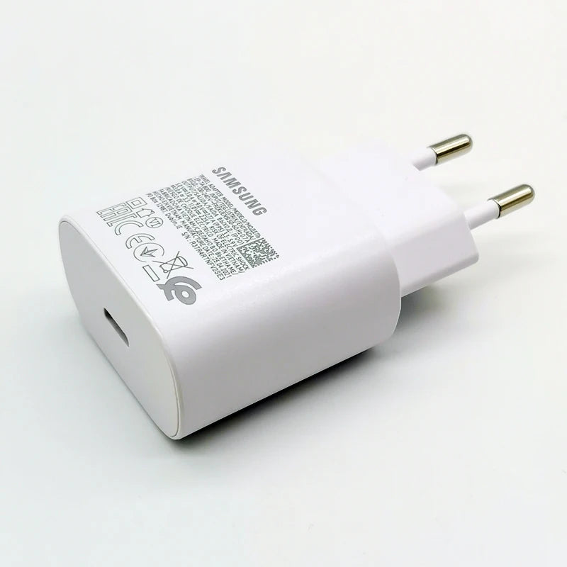 Cargador superrápido Samsung tipo C de 25 W para Galaxy S24, S23, S20, S21, S22 Plus, Note 20, 10, A55, A35, A25, A15, Z Flip Fold 6, 5, 4, 3