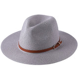 56-58-59-60CM New Natural Panama Soft Shaped Straw Hat Summer Women's/Men's Wide Brim Beach Sun Cap UV Protection Fedora Hat