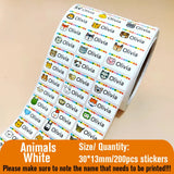 Custom Name Tag Sticker Waterproof Kawaii Stickers Decals Personalized First Name Label for Children School Stationery Bottle