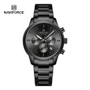 NAVIFORCE NF8076 Sports Watches for Men Stainless Strap Quartz 3ATM Waterproof Shockproof New Fashionable Clock