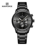 NAVIFORCE NF8076 Sports Watches for Men Stainless Steel Strap Quartz 3ATM Waterproof Shockproof New Fashionable Watch