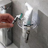 Soporte autoadhesivo para cepillos de dientes, soporte de almacenamiento para maquinilla de afeitar, dispensador de montaje en pared, colgador exprimidor, gancho, accesorios de baño