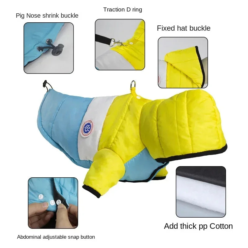 Chaqueta de algodón de invierno para perros, ropa cálida para mascotas, abrigo para cachorros, perros pequeños, medianos, gatos, chihuahuas, bulldogs y malteses.