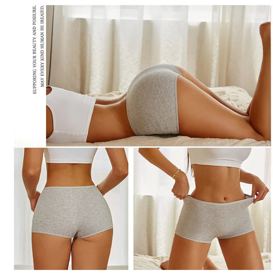 Nuevas bragas de algodón para mujer, bóxers deportivos sin costuras, ropa interior femenina de color sólido, lencería cómoda, ropa interior íntima, tallas XS-XL
