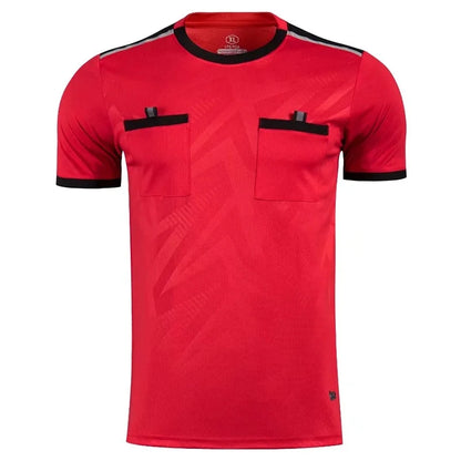 Professional Men Referee Uniforms Soccer Football Jerseys Shirts Pockets Judge Short Sleeve Team Shirt Sportswear Clothes