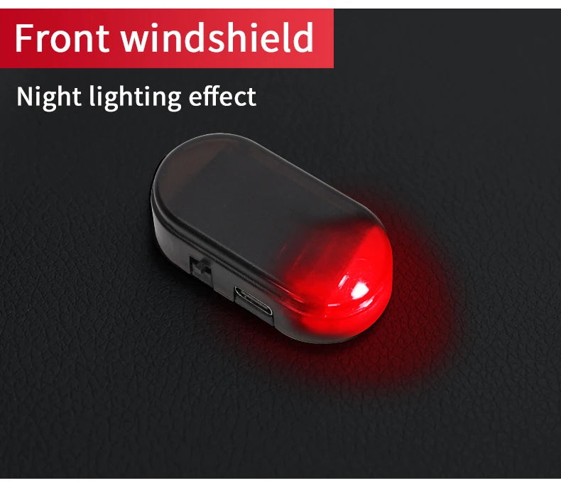 Car Fake Security Light Solar Powered Simulated Dummy Alarm Wireless Warning Anti-Theft Caution Lamp LED Blue/Red Flashing Light