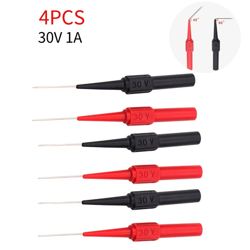 2/4/6pcs Insulation Piercing Needle Pin Non Destructive Multimeter Test Probe 10A 600V for 2mm Test Lead Multimeter Test Probes
