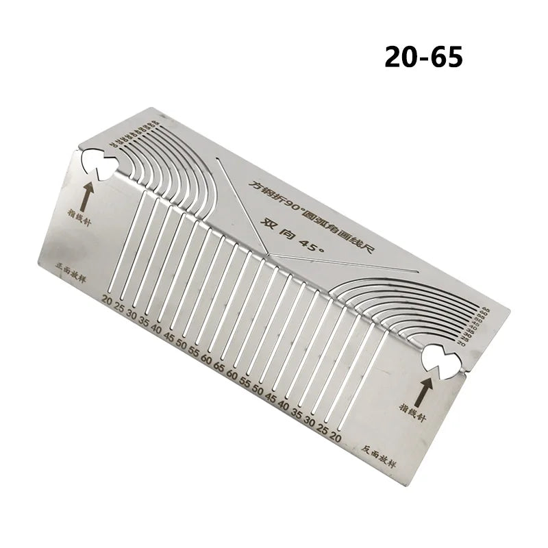 90 Degree Square Steel Bending Ruler Right Angle Arc Bending Drawing Line Ruler Building Parallel Line Drawing Cutting Marking