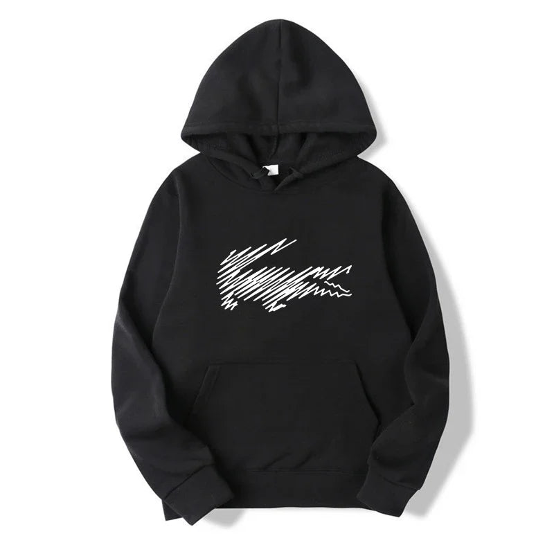 Men's and Women's Hoodie Sweatshirt Fashion Print Black Gray Pink Hooded Hip Hop Wool Hoodie Men's Brand Hoodie Street Clothing