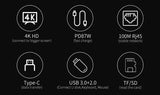 8 in1 USB C HUB 3.0 Type C Splitter 4K Docking Station Laptop Adapter PD SD TF For Macbook Air M1 iPad Pro RJ45 HDMI-Compatible